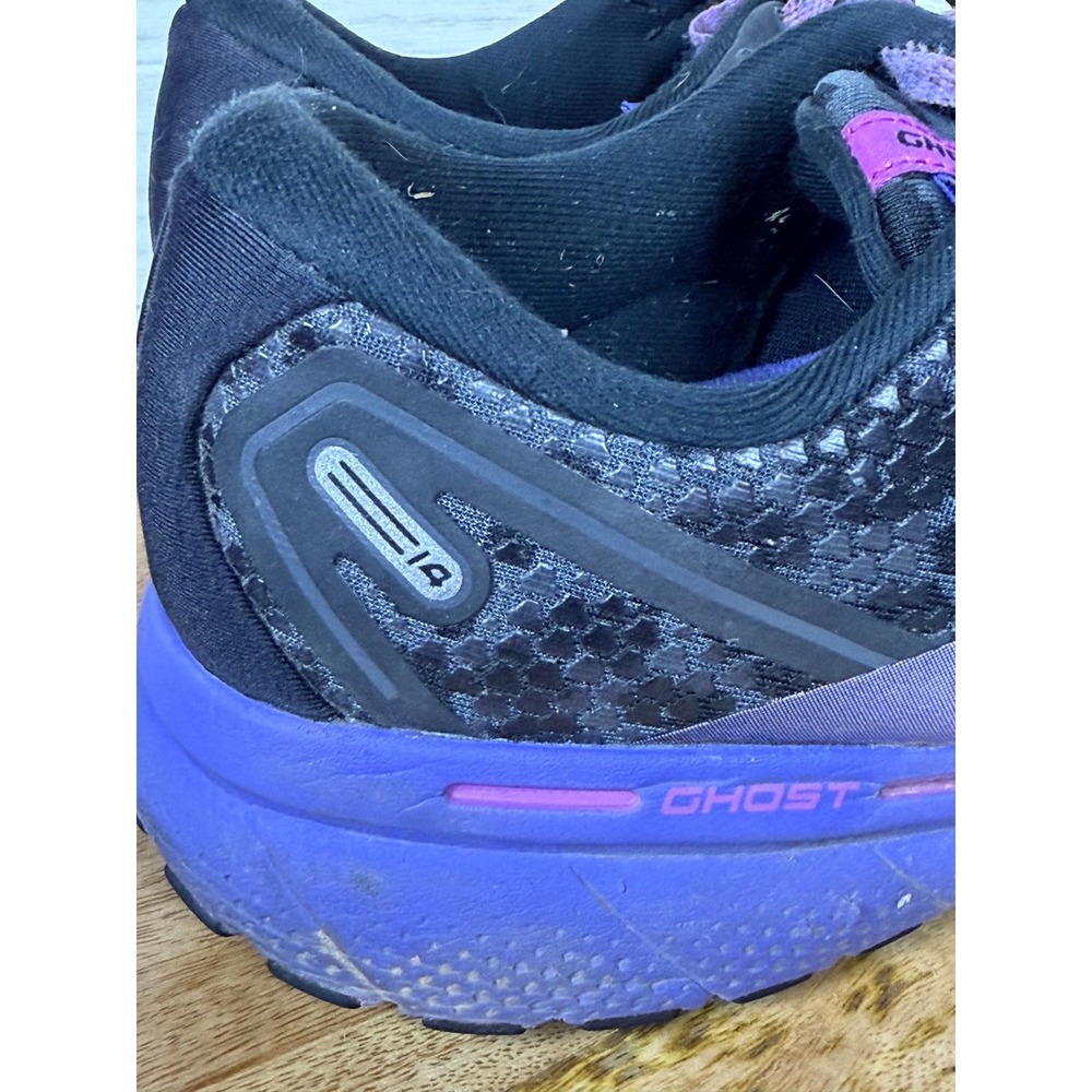 Brooks Ghost 14 Womens 11 Running Shoes Black Purple Leopard Print 1203551B098 - Picture 3 of 6